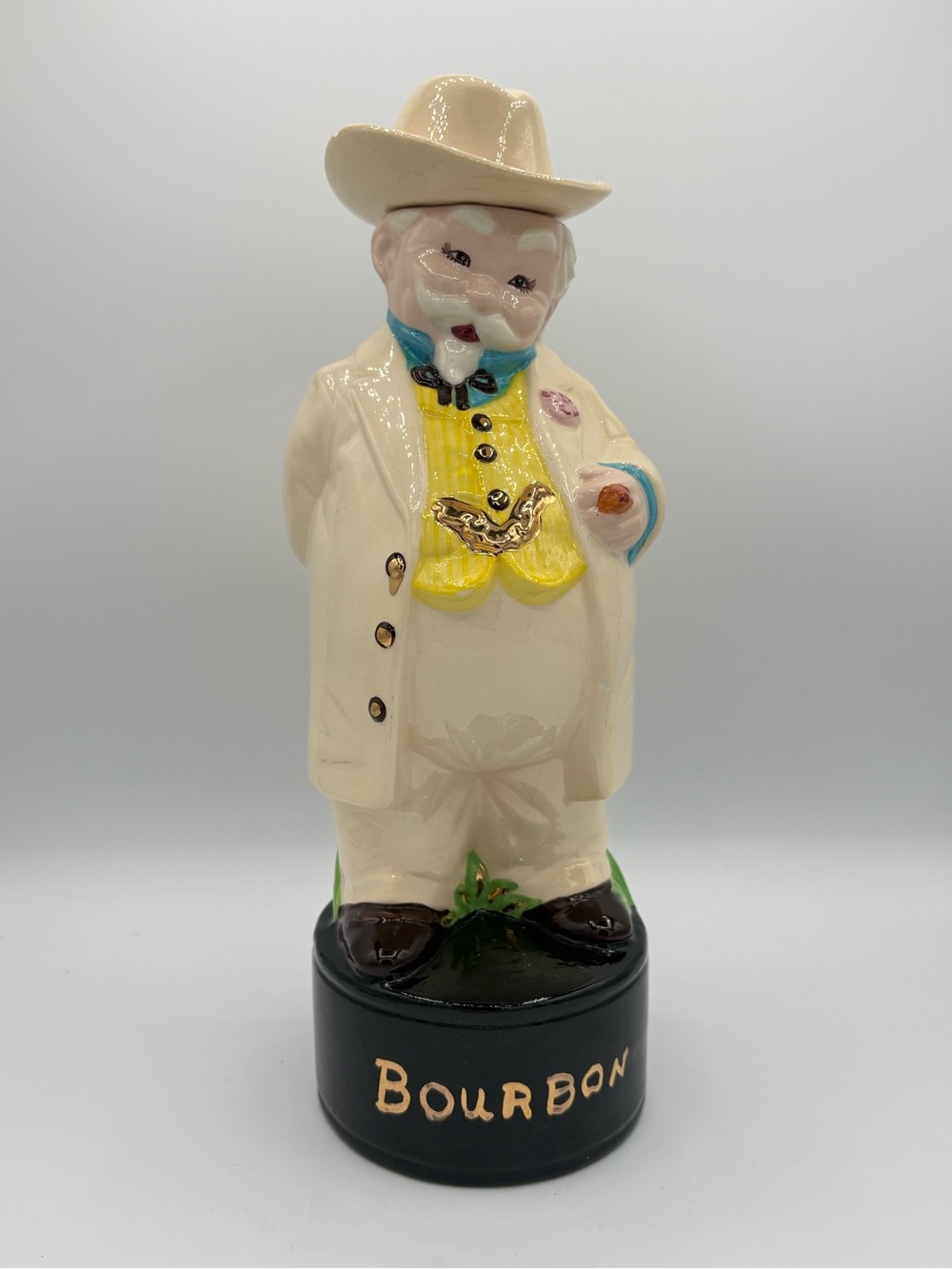 Vintage LADD Bourbon Decanter Southern Gentleman Figural Ceramic Barware